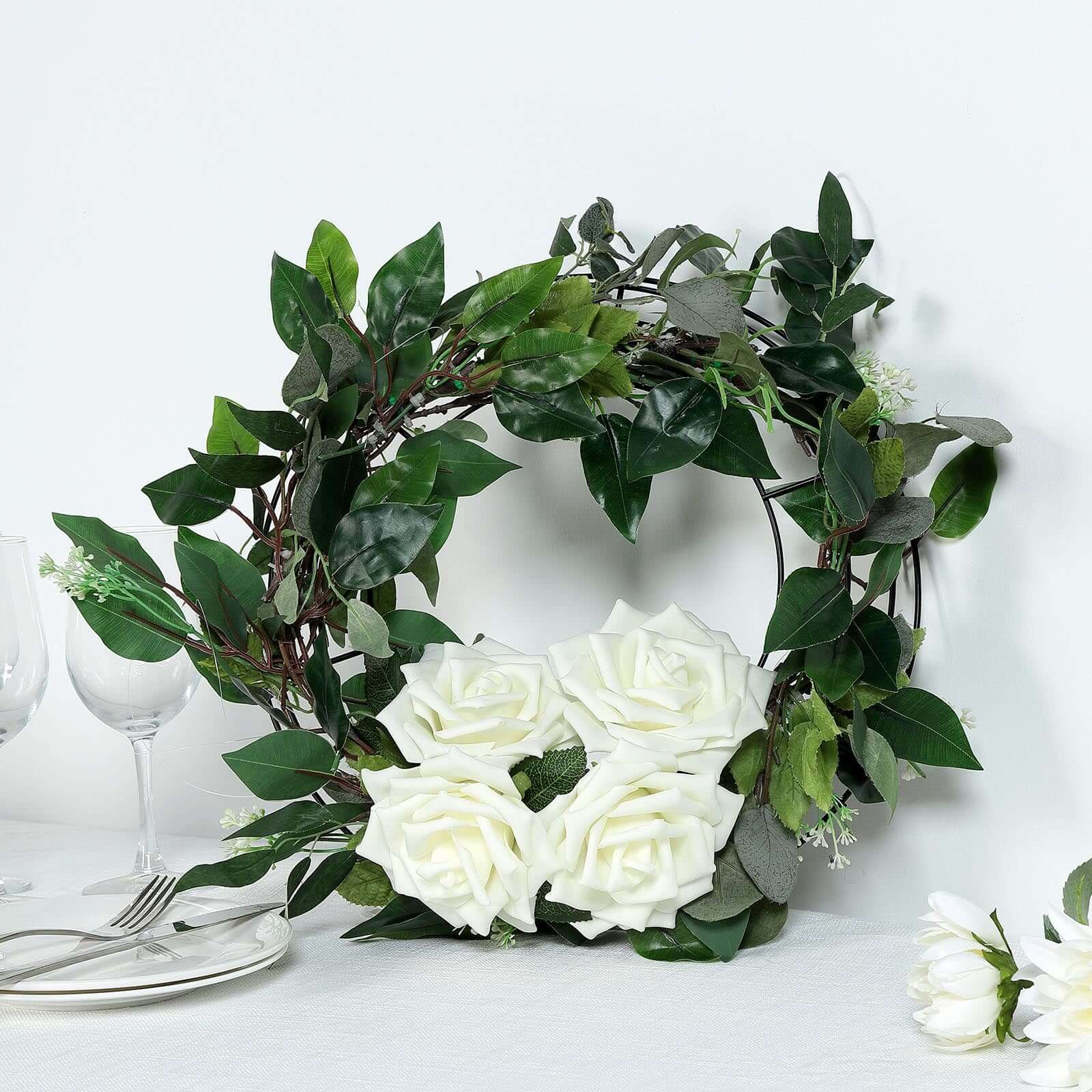 14" Black Metal Wire Wreath Frame, Wreath Ring