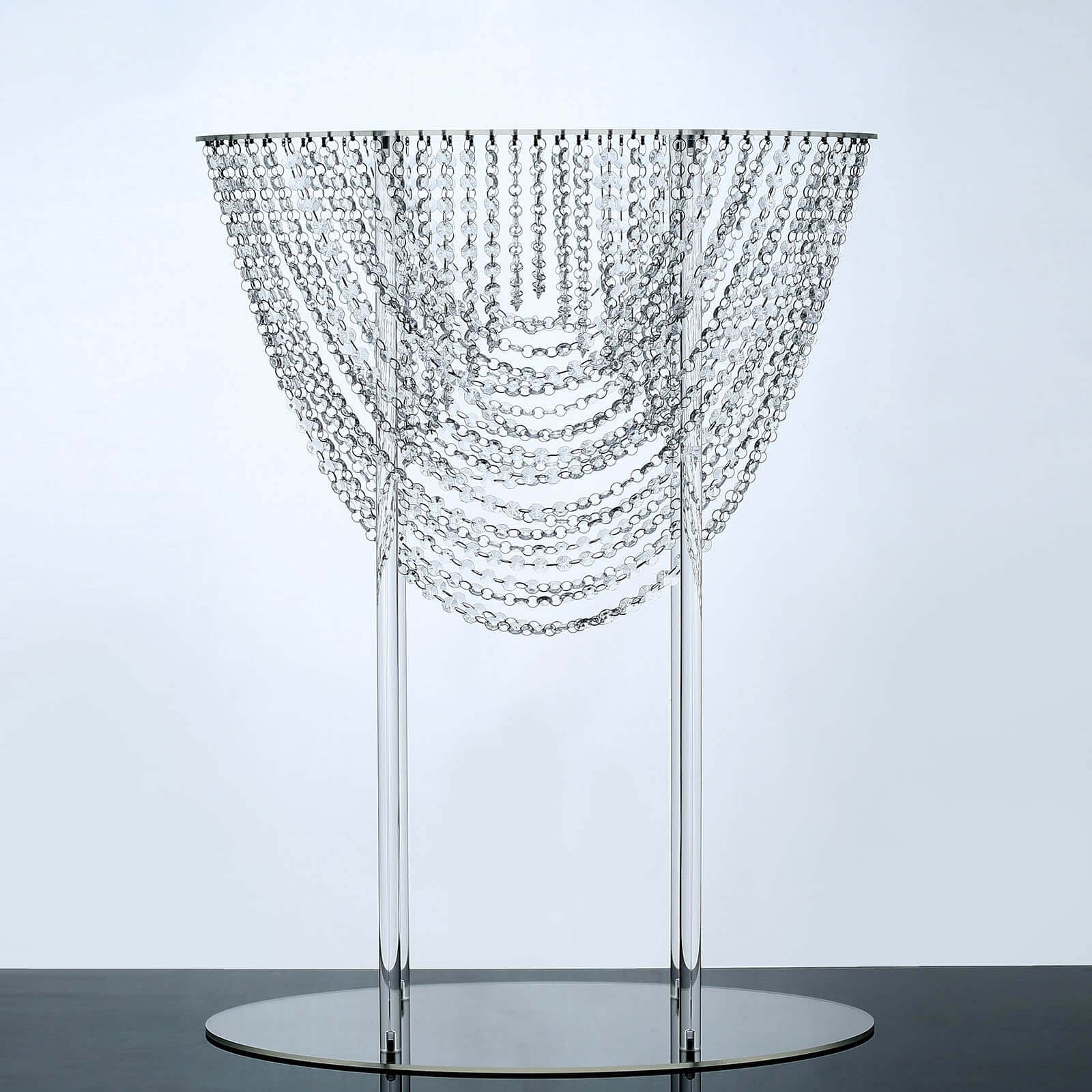 Acrylic Wedding Bouquet Pillar Centerpiece Crystal Chandelier Design - Large Flower Arrangement Table Stand 32"