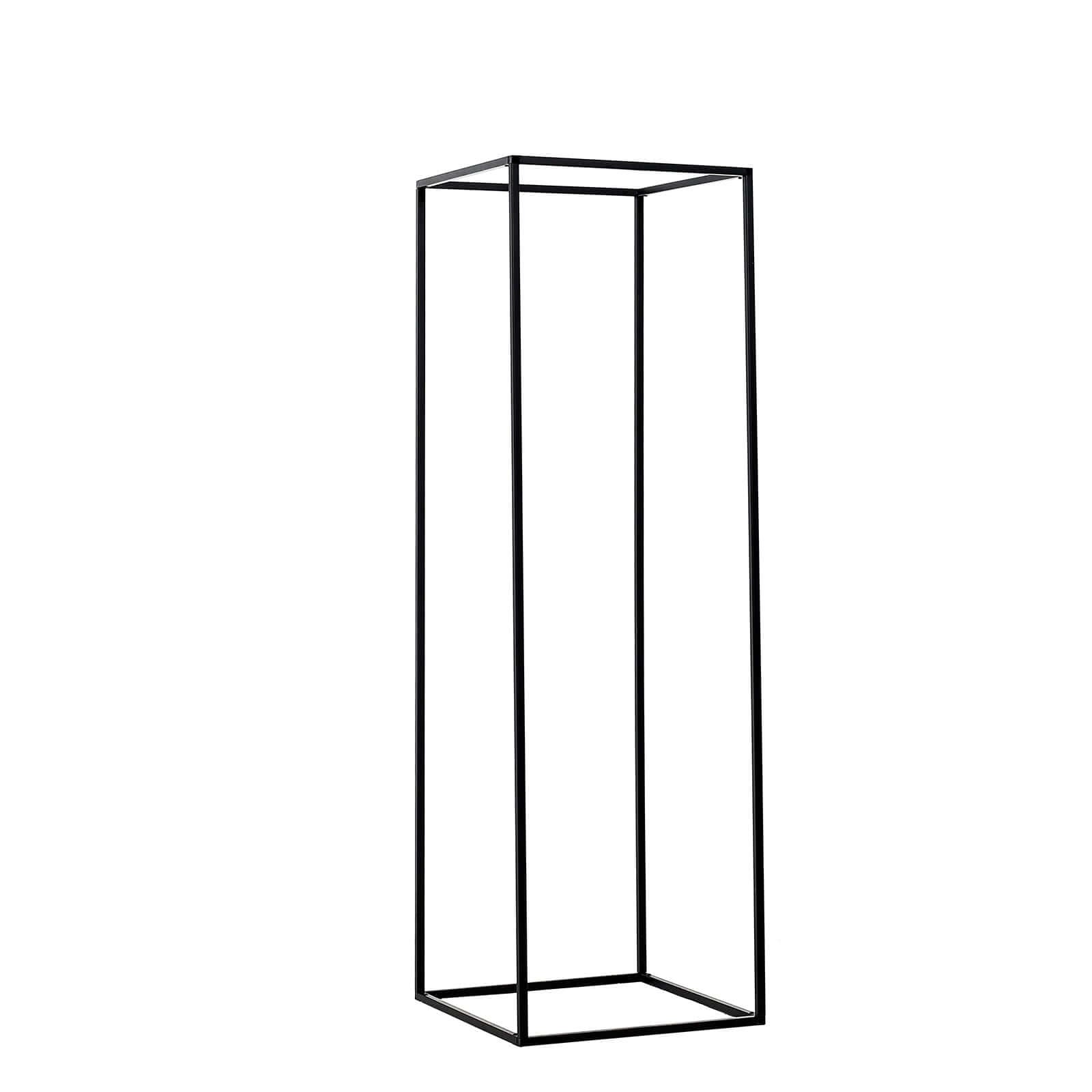 2-Pack Wedding Flower Stand Matte Black Metal Geometric Column Frame Rectangular - Versatile Floral Pedestal for Sophisticated Arrangements 40"