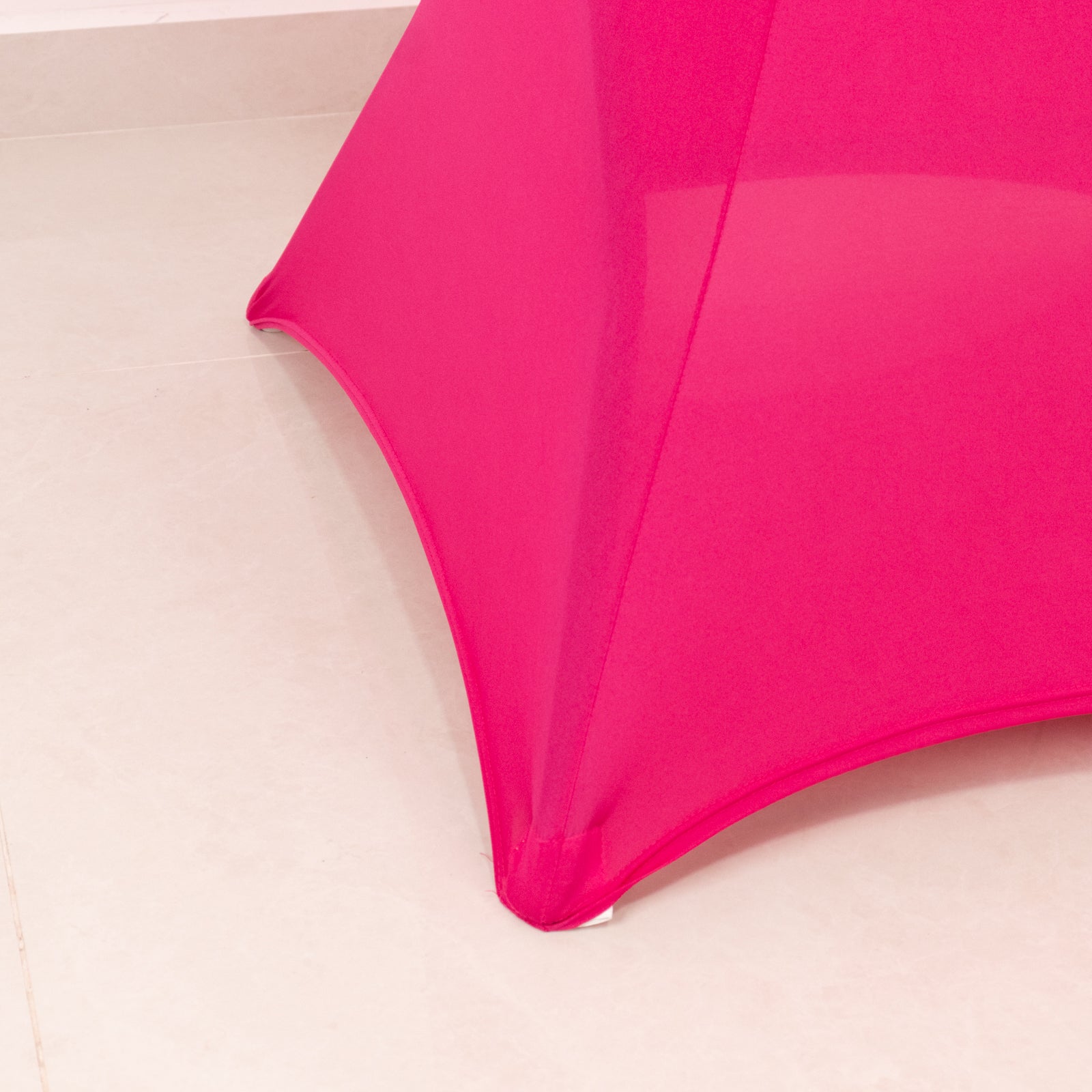 Spandex 33"-36" Round Cocktail Table Cover Fuchsia - Easy to Maintain Stretch Fitted Highboy Tablecloth