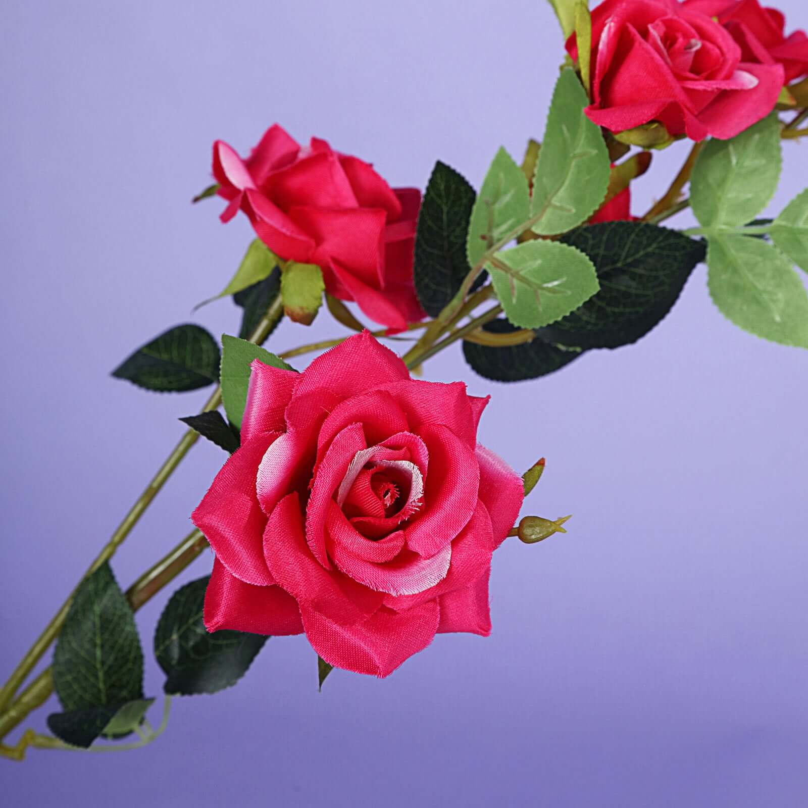 2 Stems 38" Tall Fuchsia Artificial Silk Rose Flower Bouquet Bushes