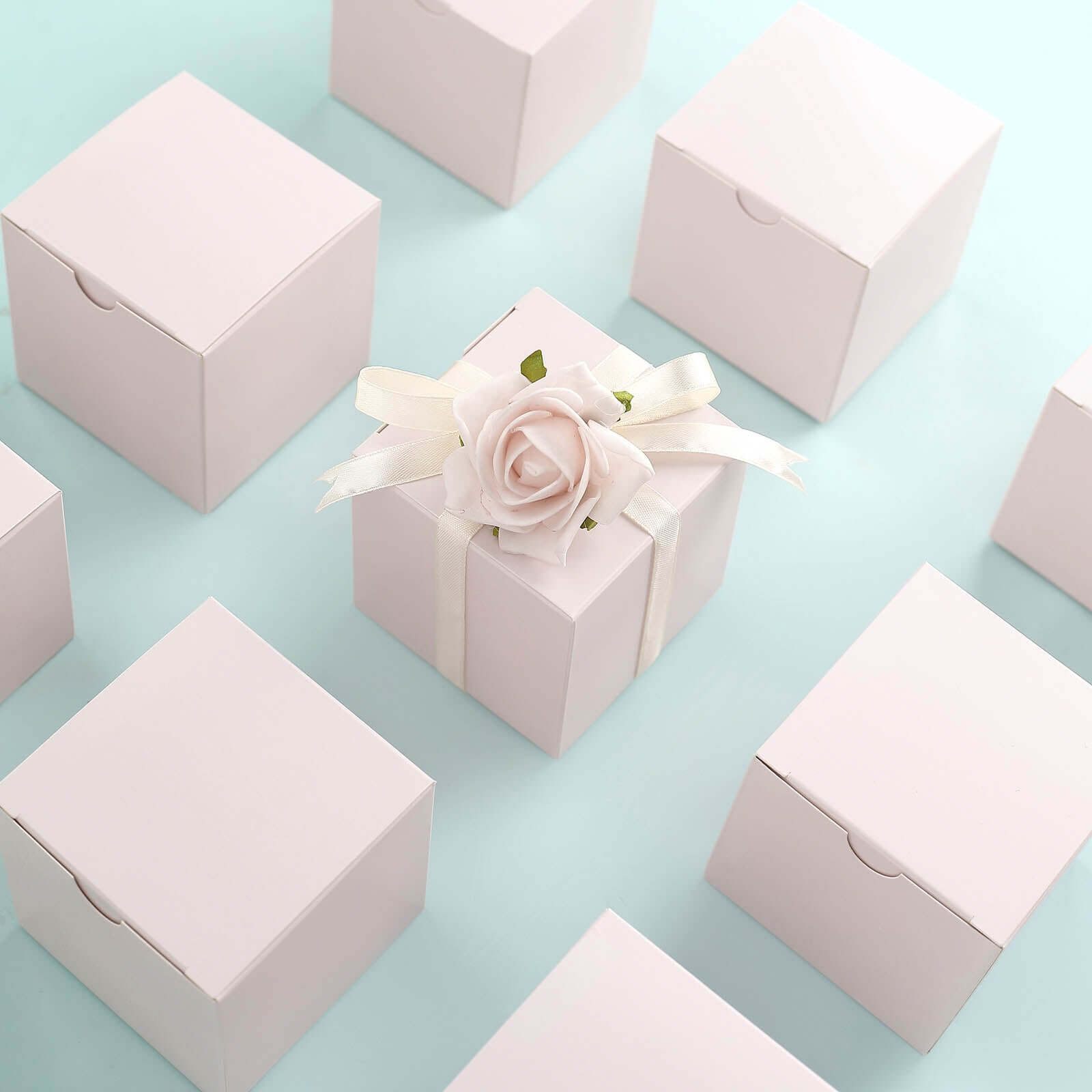 100 Pack 3" DIY Blush Party Shower Favor Candy Gift Boxes