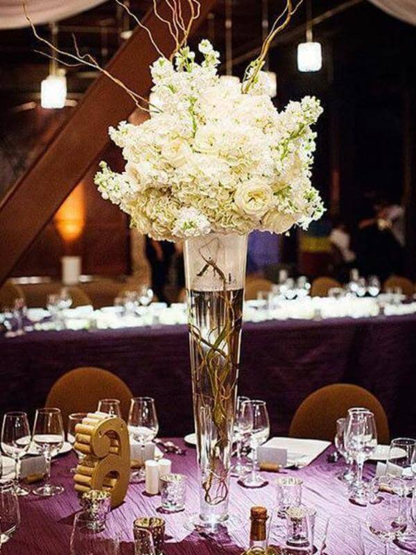 4-Pack Glass Trumpet Vases Clear - Durable Design for Chic Event Displays 28"