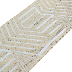 Sequin 12"x108" Table Runner Champagne - Diamond Glitz Design