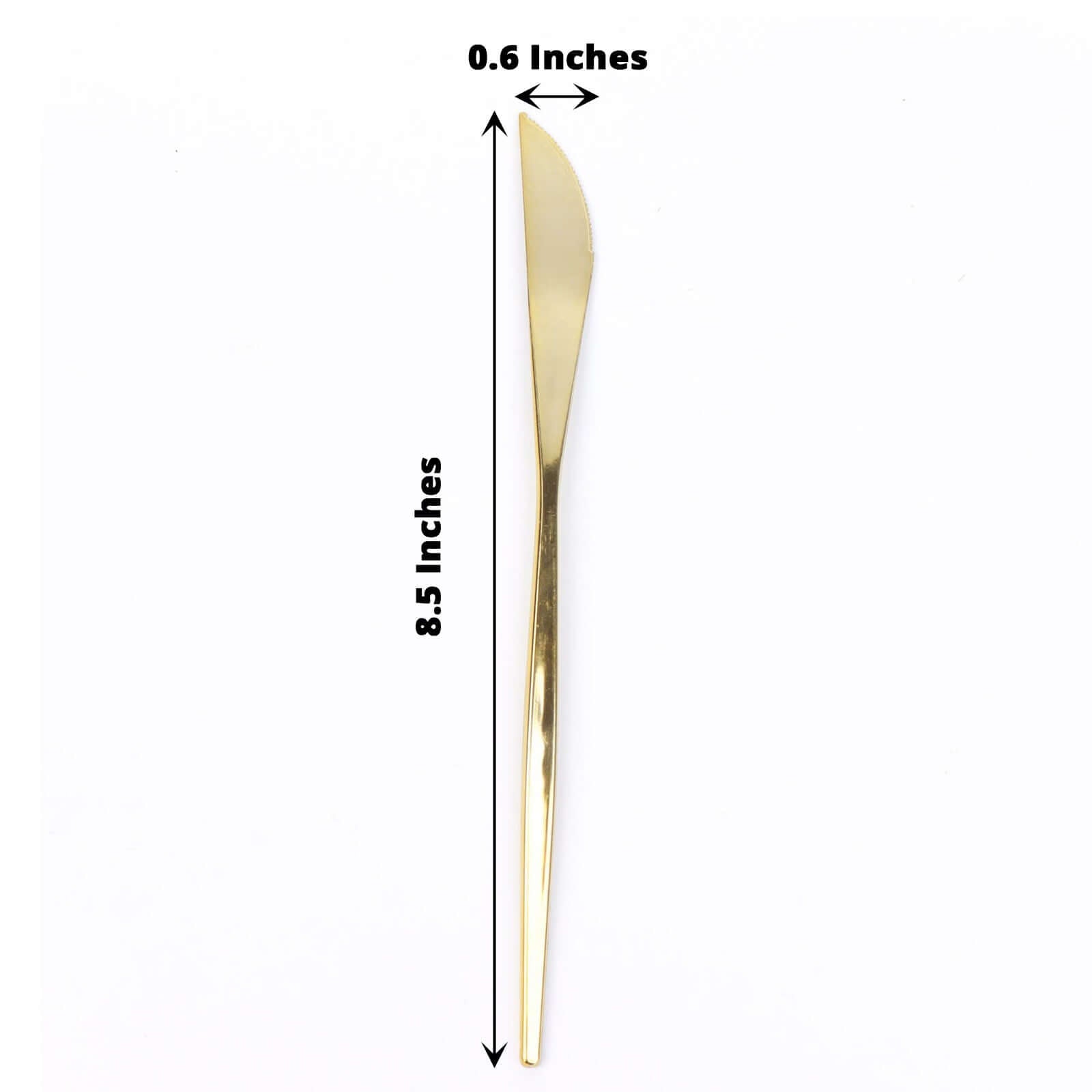 24-Pack Plastic Knives Glossy Gold - Premium Heavy Duty Disposable Flatware Cutlery 8"