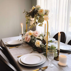 Gold Metal Chiara Arch Table Centerpiece with Rounded Top - Detachable Flower Stand Frame for Weddings 23"
