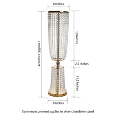 32" Gold Acrylic Crystal Pendant Chain Hourglass Chandelier Stand