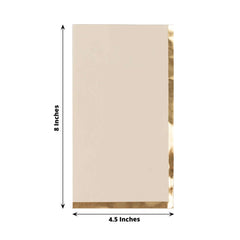 50-Pack Paper Dinner Napkins Ivory with Gold Foil Edge 2 Ply - Stylish Disposable Napkins
