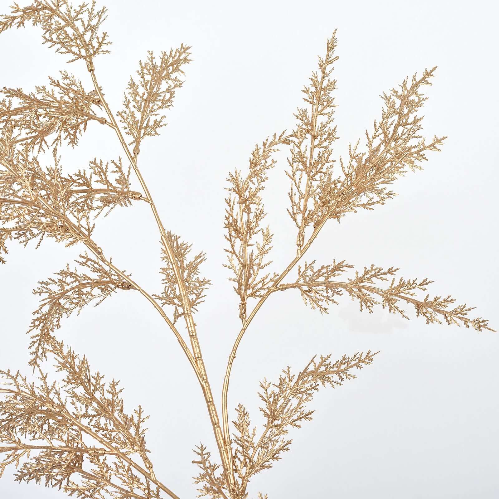 2 Stems 32" Metallic Gold Artificial Fern Leaf Branch Vase Filler