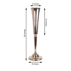 2 Pack 29" Gold Metal Trumpet Vases Set, Tall Floral Vase for Flower Arrangements & Table Centerpieces
