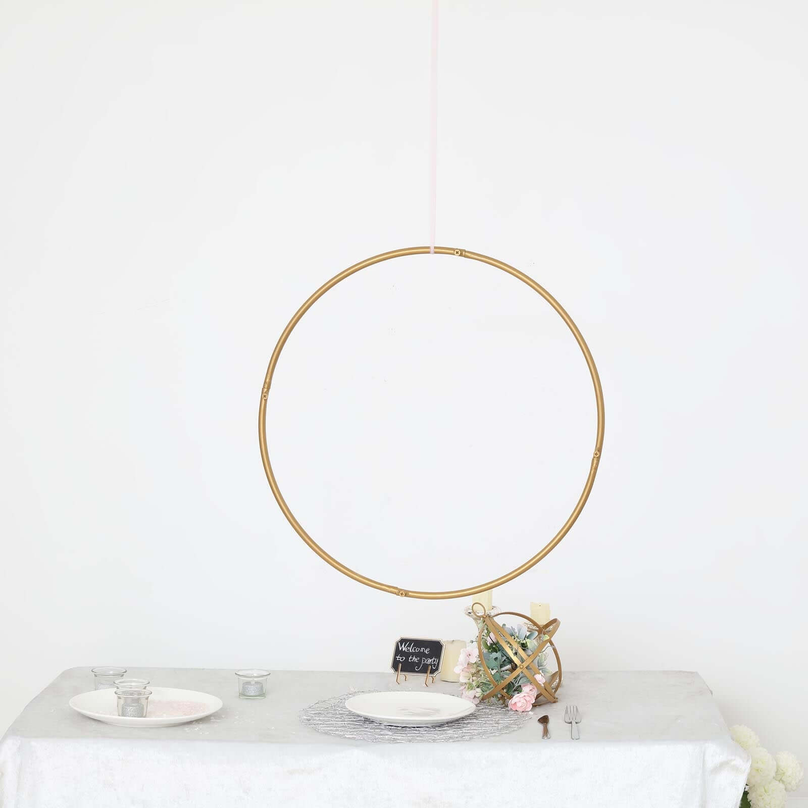 24" Gold Heavy Duty Metal Hoop Wreath, Floral Hoop