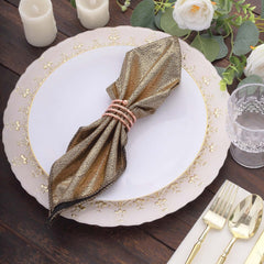 5 Pack Polyester 20"x20" Napkins Antique Gold Shimmer Sequin Dots - Luminous Cloth Napkins