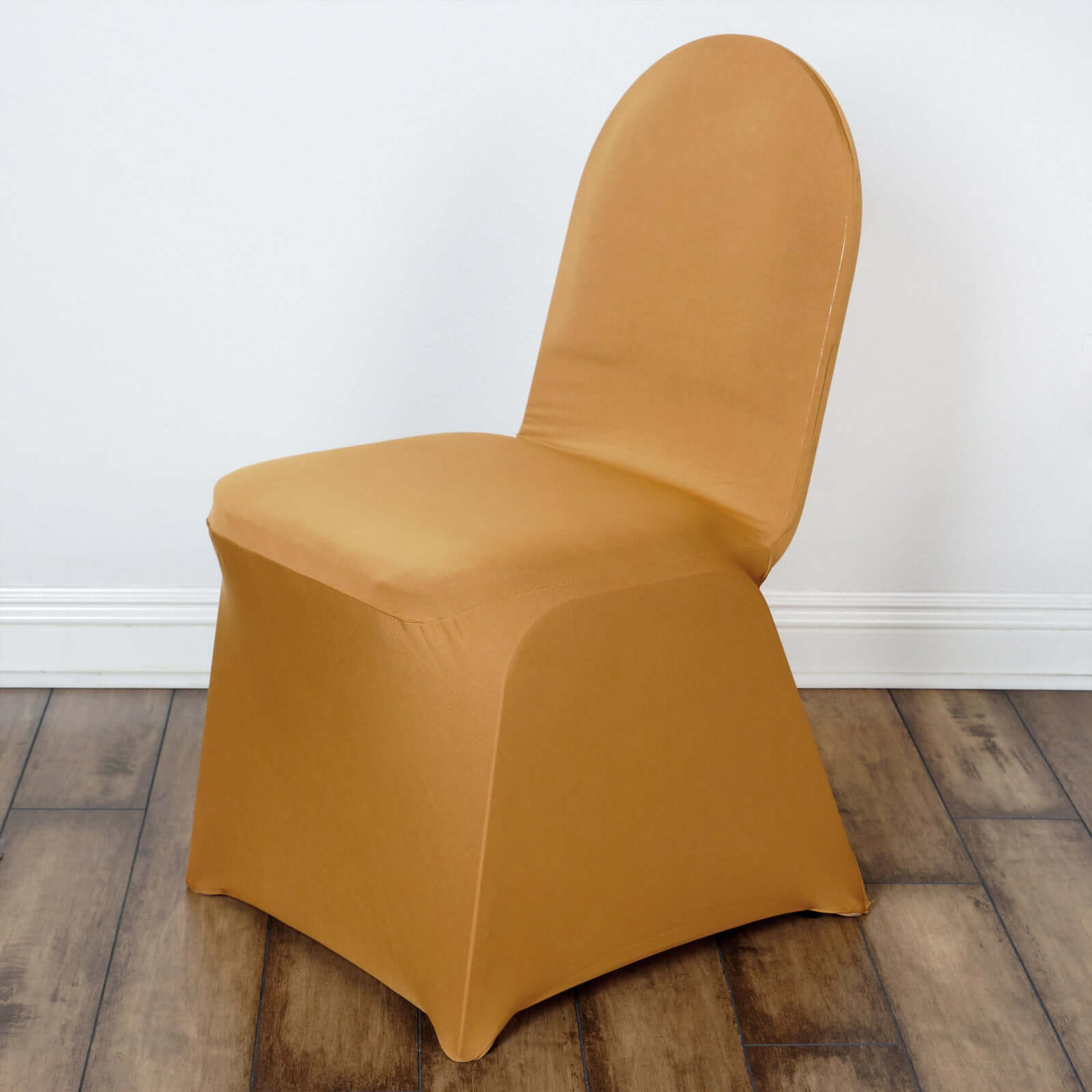 Spandex Chair Cover for Banquet Chairs Gold - Stylish Stretch 160GSM Fabric with Slip-On Slipcover for Sophisticated Gatherings