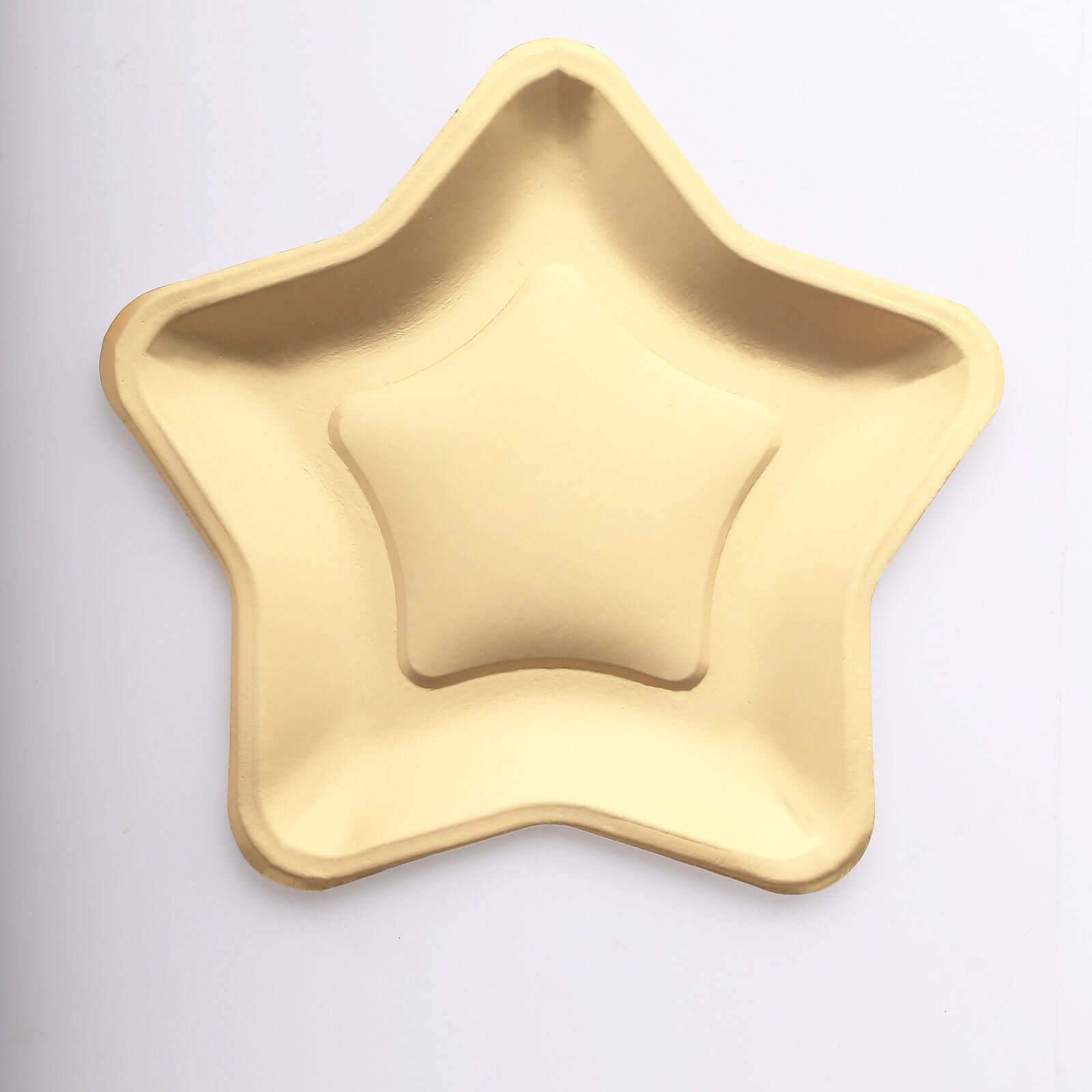 25-Pack Paper Star Shaped Dinner Plates Matte Gold - Eco-friendly Disposable 300GSM Party Plates for Starry-Themed Events 9"