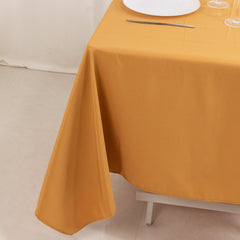 Premium Polyester 70"x70" Table Overlay Square Tablecloth Gold 220GSM Wrinkle-Resistant Table Cover for Stylish Gatherings