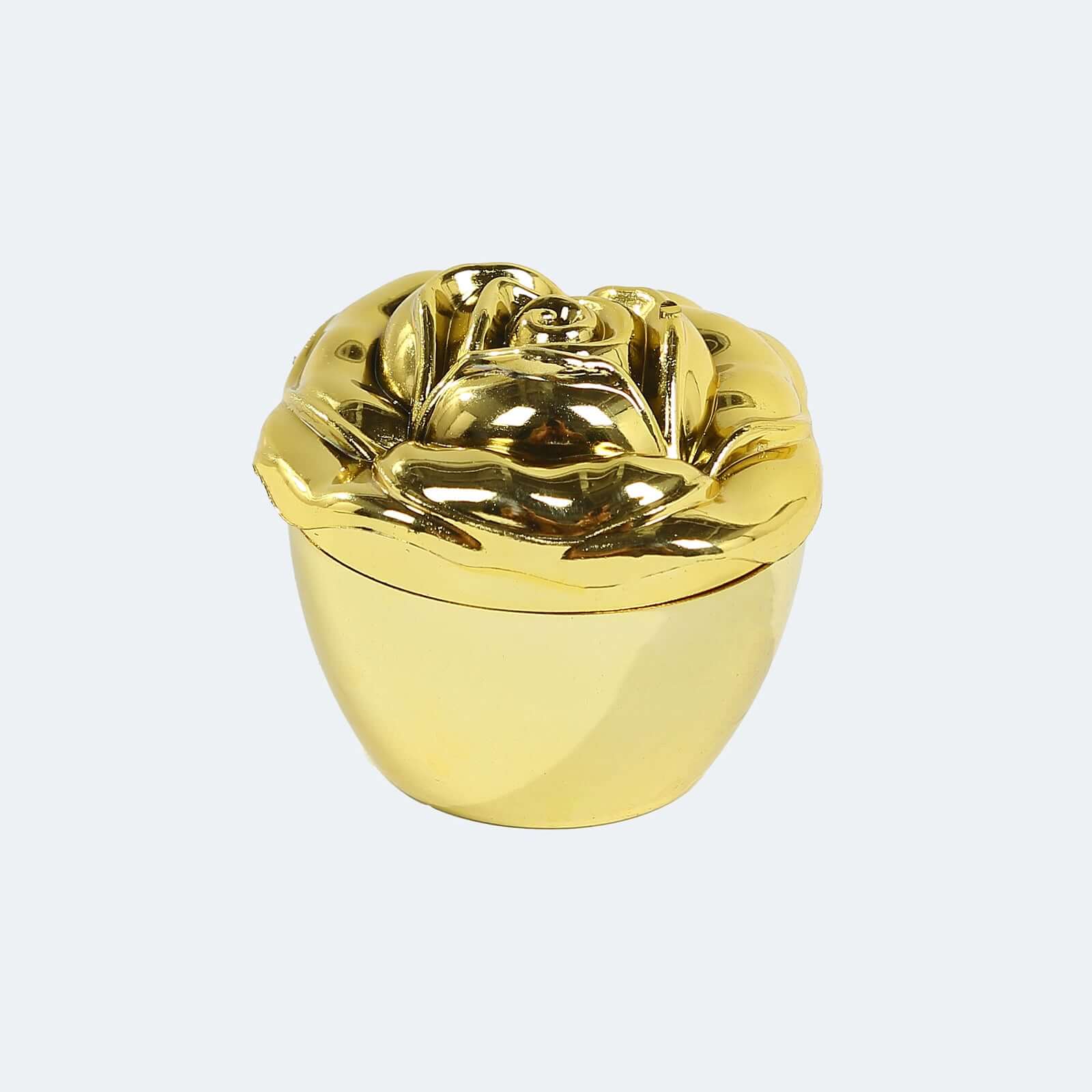20-Pack Plastic Fillable Mini Candy Container in Vintage Rose Style Gold with Lids - Stylish Candy Treat Favor Boxes 2"