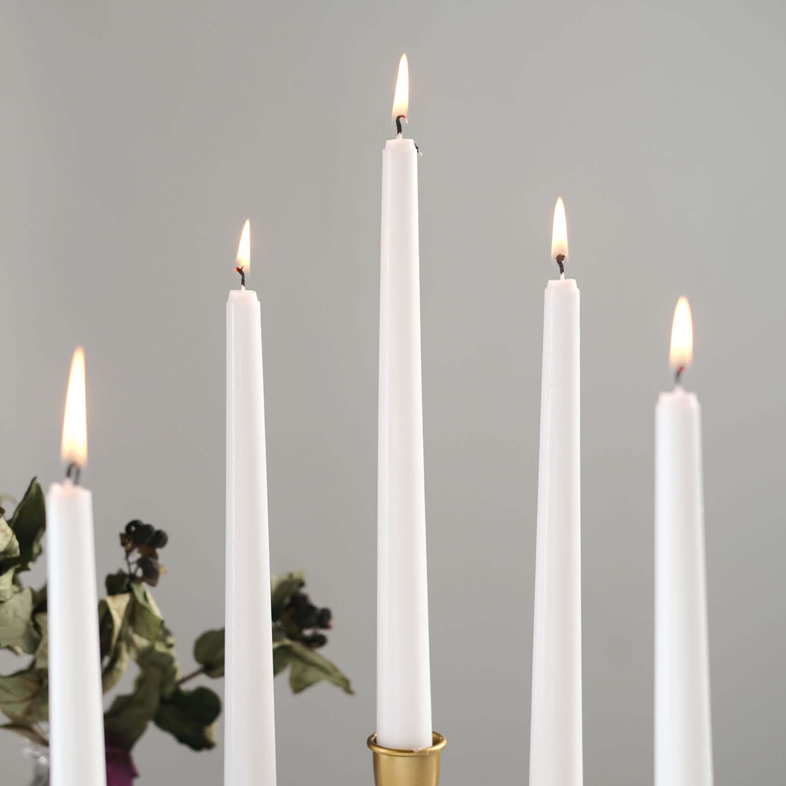 12-Pack Taper Candles Premium Wax Design White - Unscented Candles for Upscale Settings 10"