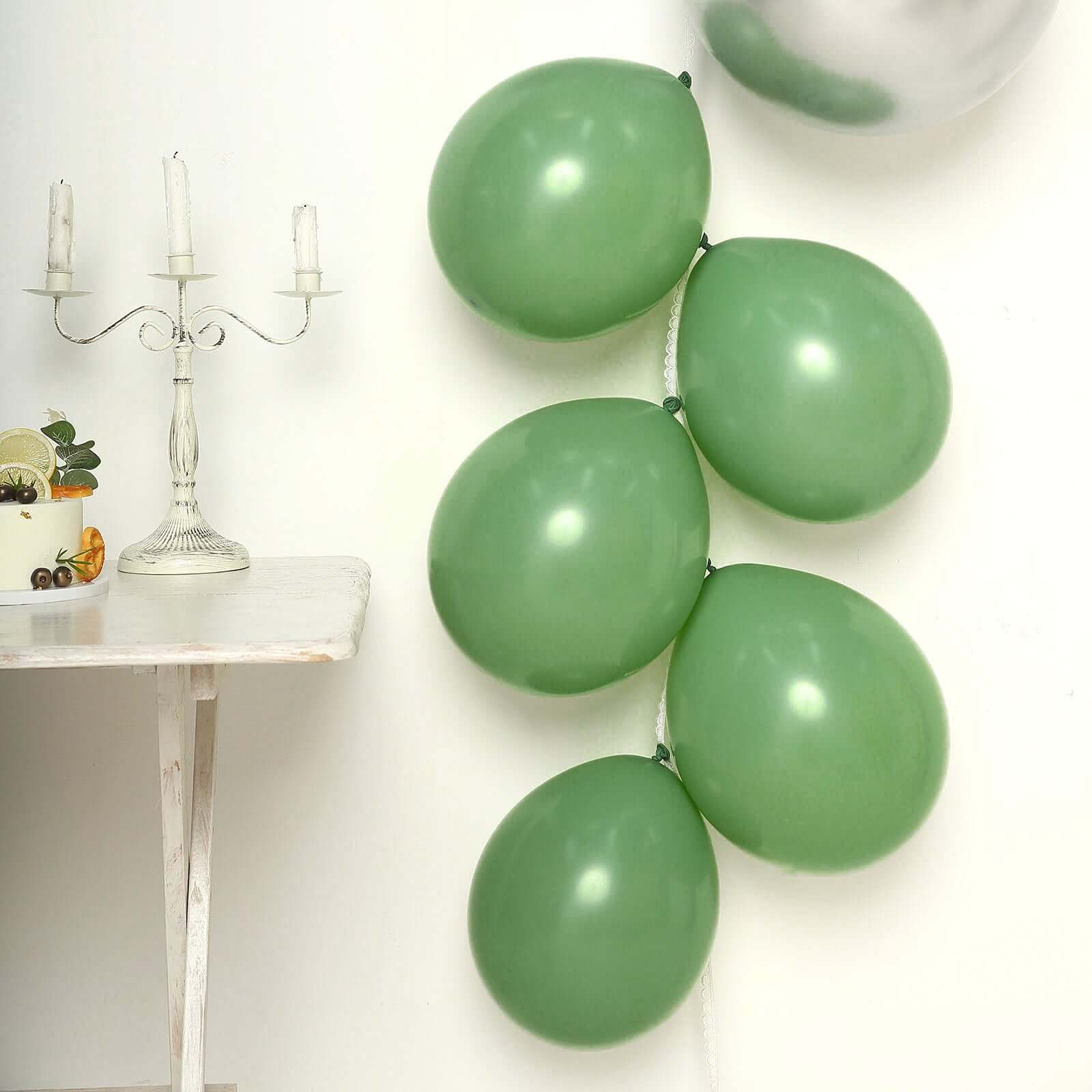 25 Pack 12" Matte Pastel Dusty Sage Green Helium Air Latex Party Balloons