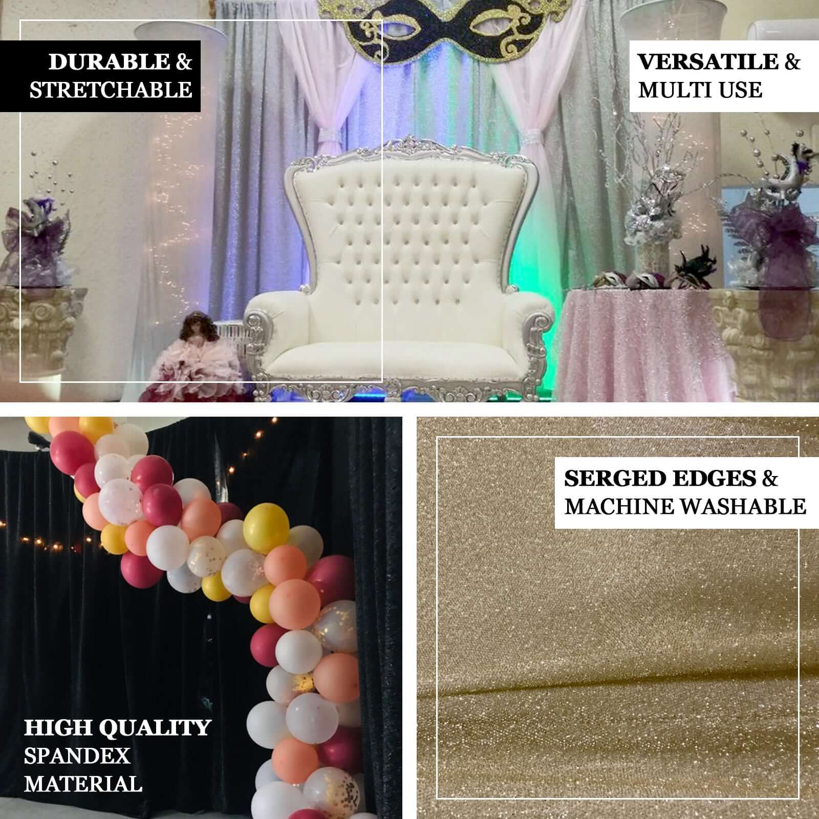 20ftx10ft Hunter Emerald Green Metallic Shimmer Tinsel Event Curtain Drapes, Backdrop Event Panel