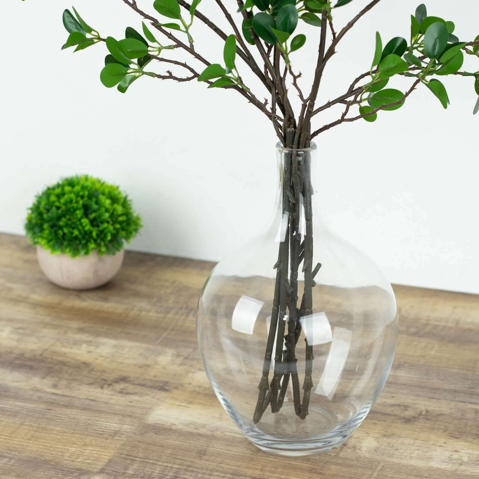 3 Pack 43" Artificial Green Petal Branches Leaf Spray, Faux Leaf Branches
