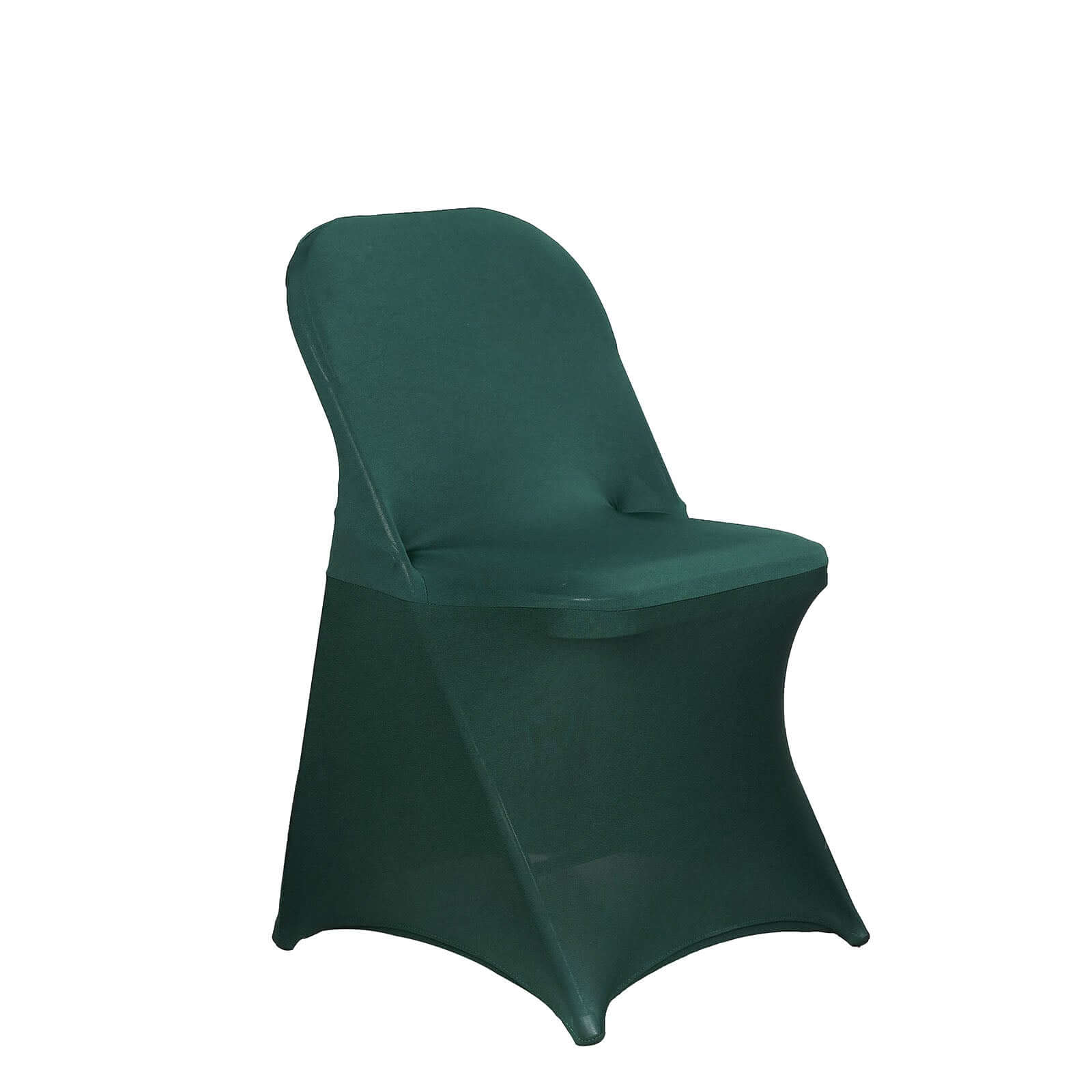 Stretch Spandex Chair Cover Hunter Emerald Green for Folding Chairs - Reusable & Wrinkle-Resistant 160GSM Fitted Slipcover