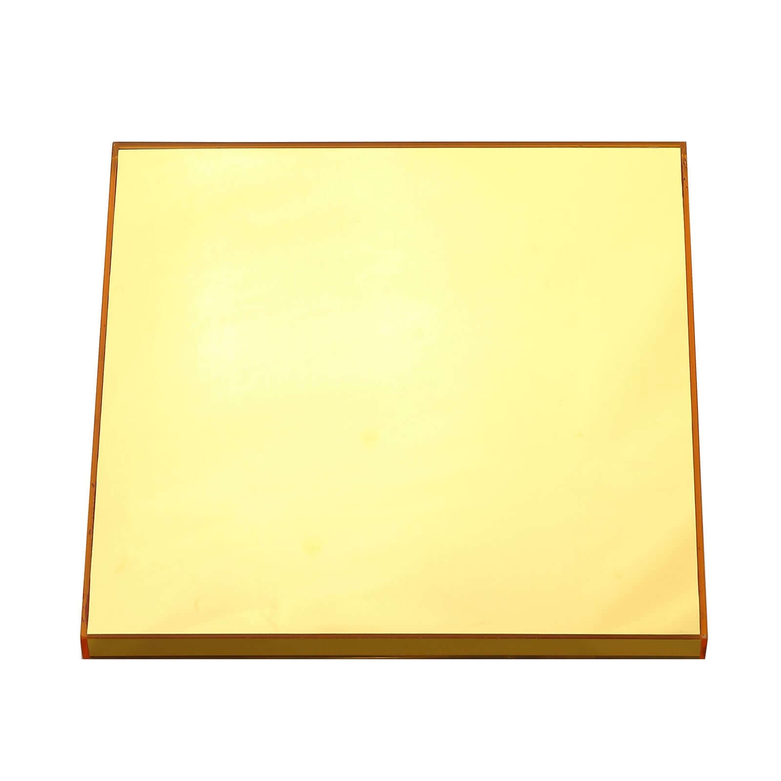 40" Floor Standing Gold Mirror Finish Acrylic Display Box, Pedestal Riser with Interchangeable Lid and Base