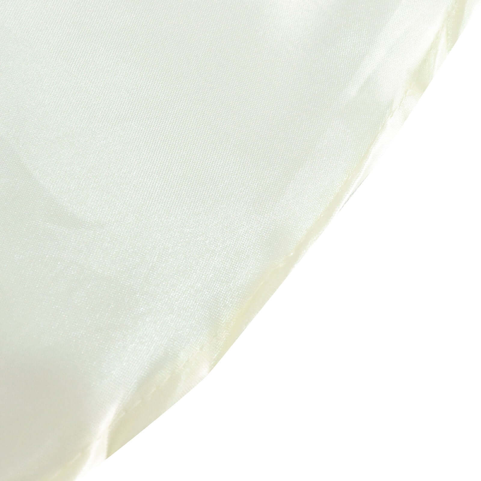 Satin 132" Round Tablecloth Ivory - Stylish Seamless Table Cover