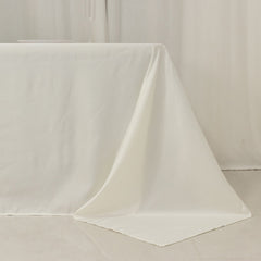 Lamour Satin 90"x156" Rectangle Tablecloth Ivory - Luxurious, Soft Seamless Table Cover