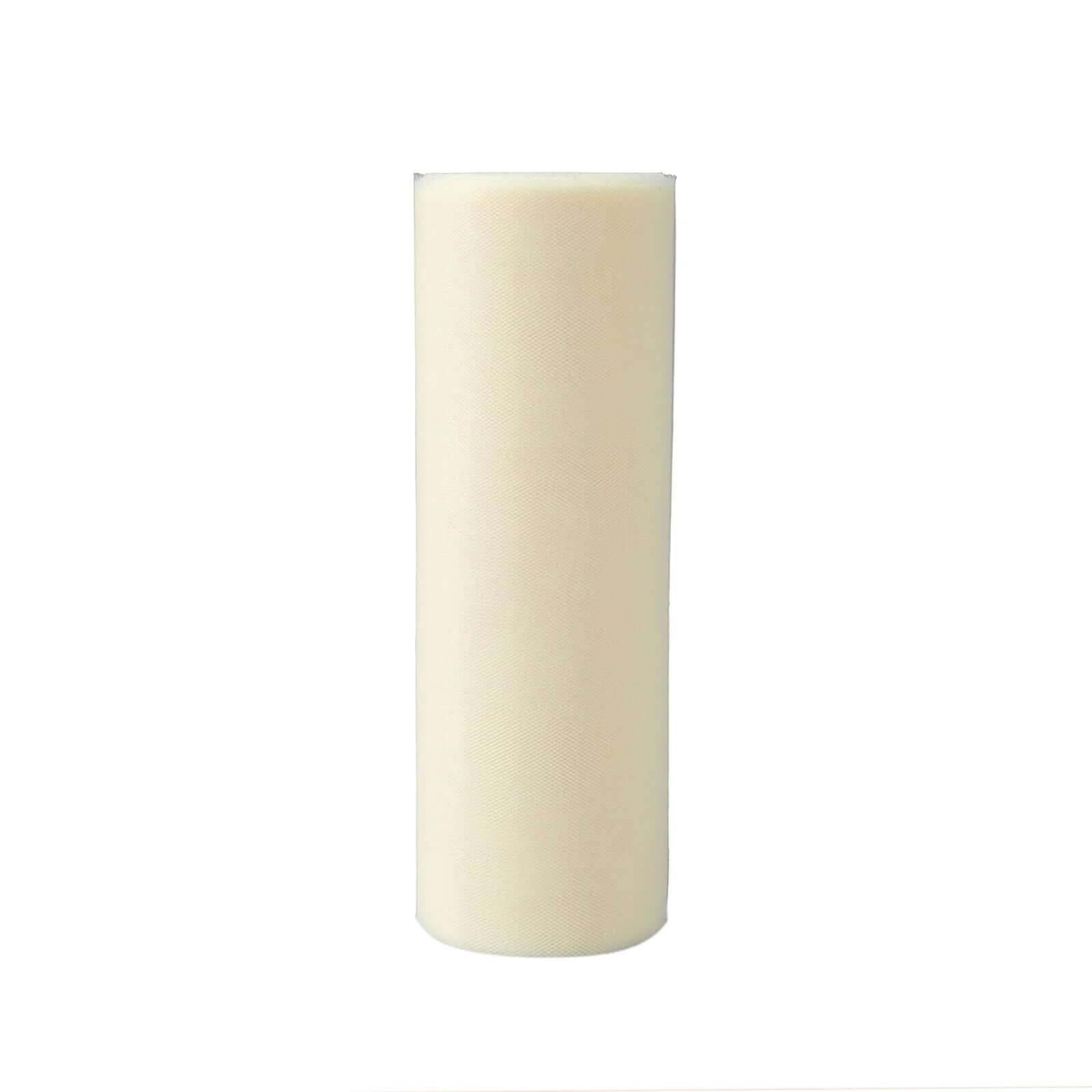 12"x100 Yards Ivory Tulle Fabric Bolt, Sheer Fabric Spool Roll For Crafts