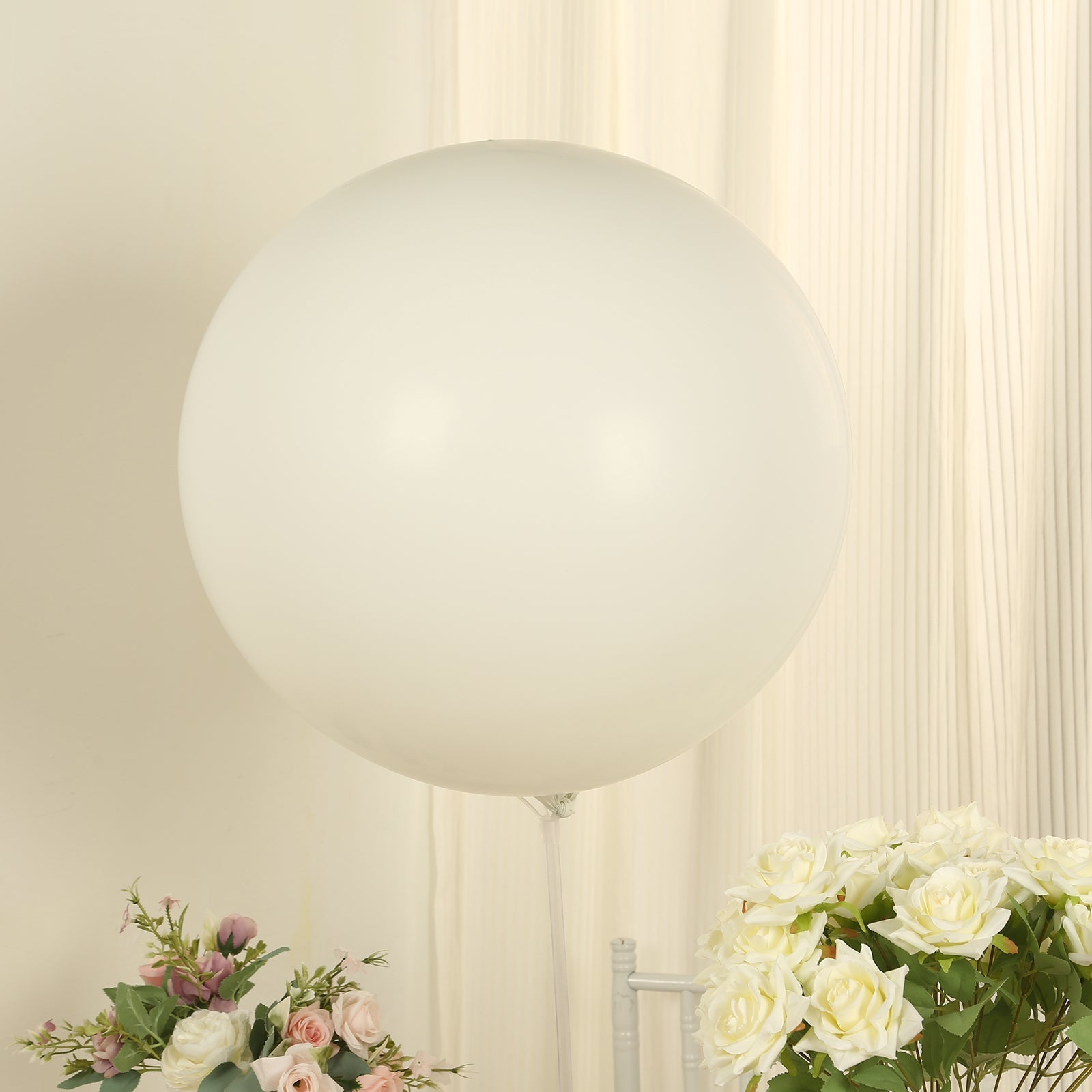 5 Pack Large Off White Biodegradable Balloons, 36" Thickened Extra Strong Eco-friendly Latex Helium Party Balloons