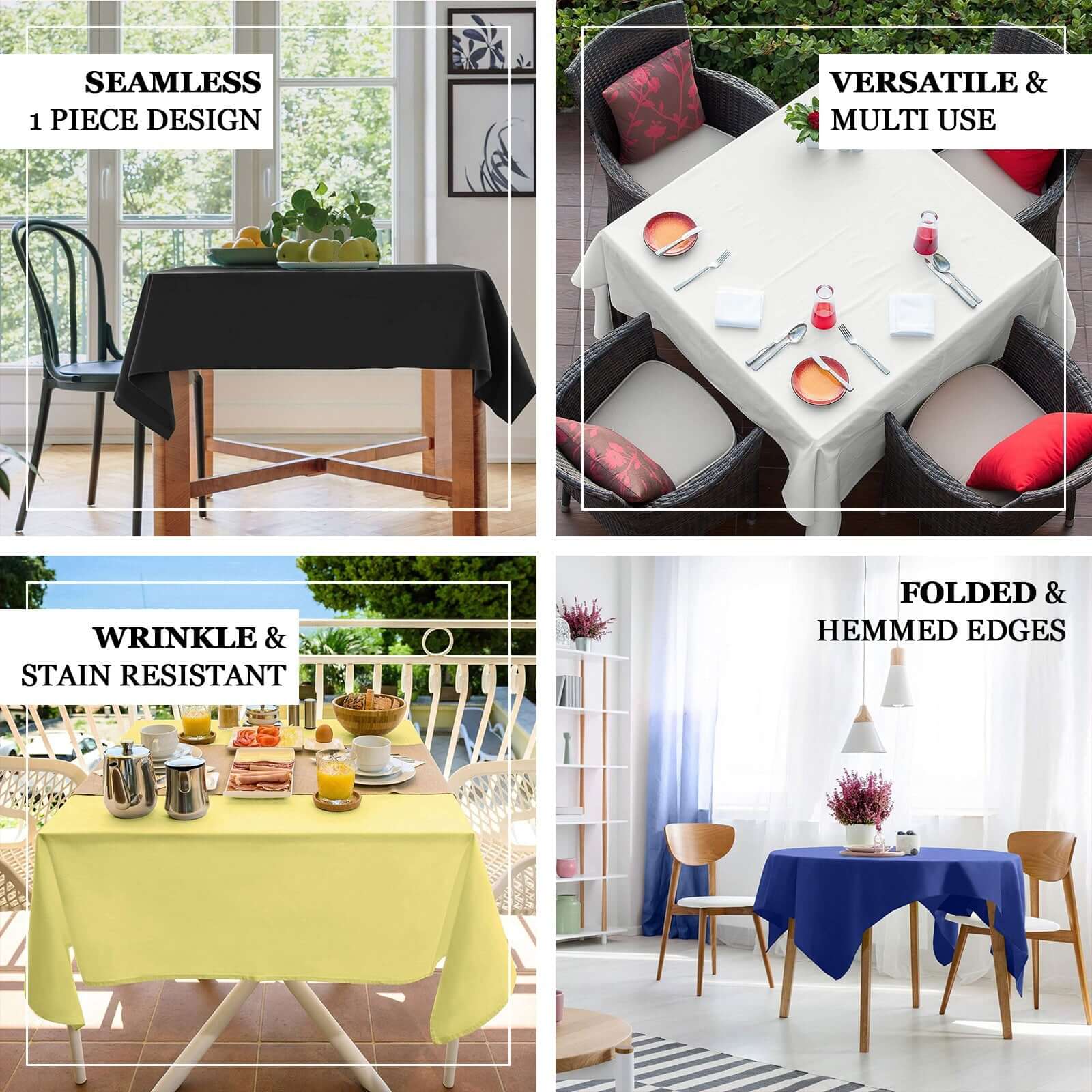 Polyester Square 54"x54" Tablecloth Lavender Lilac - Wrinkle-Resistant & Durable Table Cover