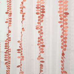 Taffeta Ribbon Sash with 4" Leaf Petal Design Terracotta (Rust) 50ft - Sophisticated Artificial Fabric Garland
