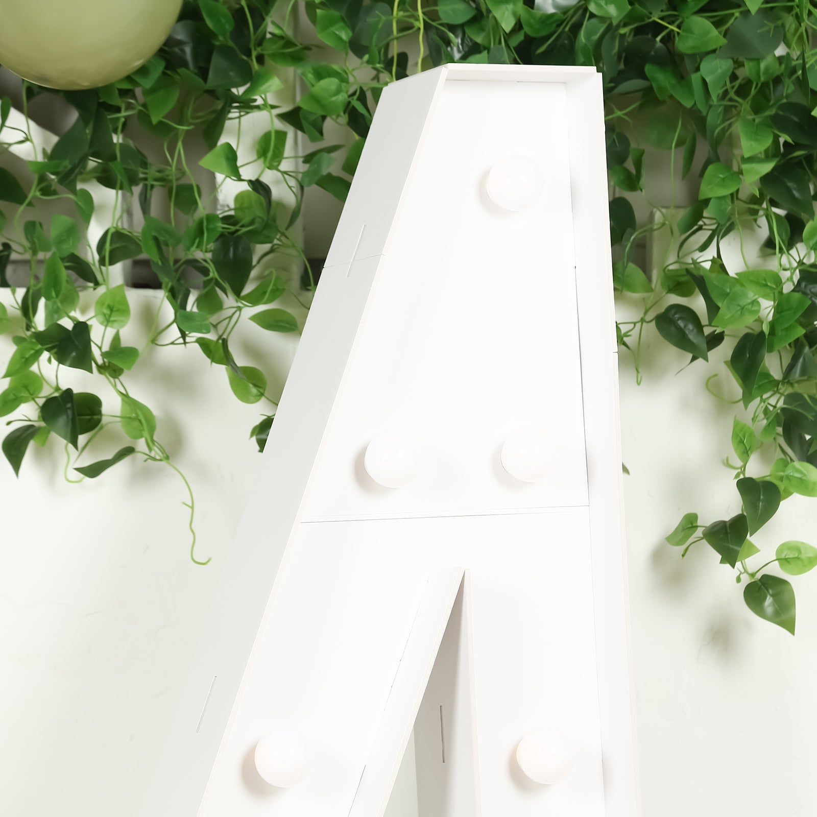 Giant LED Marquee Light Up Number "4", White 4ft Pre-Cut Foam Board with 10 Warm White Battery Operated LEDs, Glue Gun and Sticks