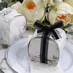 25 Pack 3.5" Marble Cupcake Party Favor Gift Boxes DIY Easy Assembly