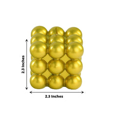 2-Pack Decorative Paraffin Wax Candles Bubble Cube Design Metallic Gold - Unscented Long Burning Pillar Candle Set 2"