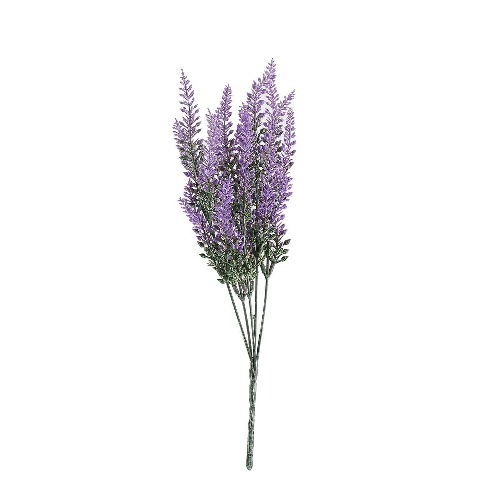4 Bushes 14" Artificial Lavender Lilac Flower Plant Stems Greenery Bouquet