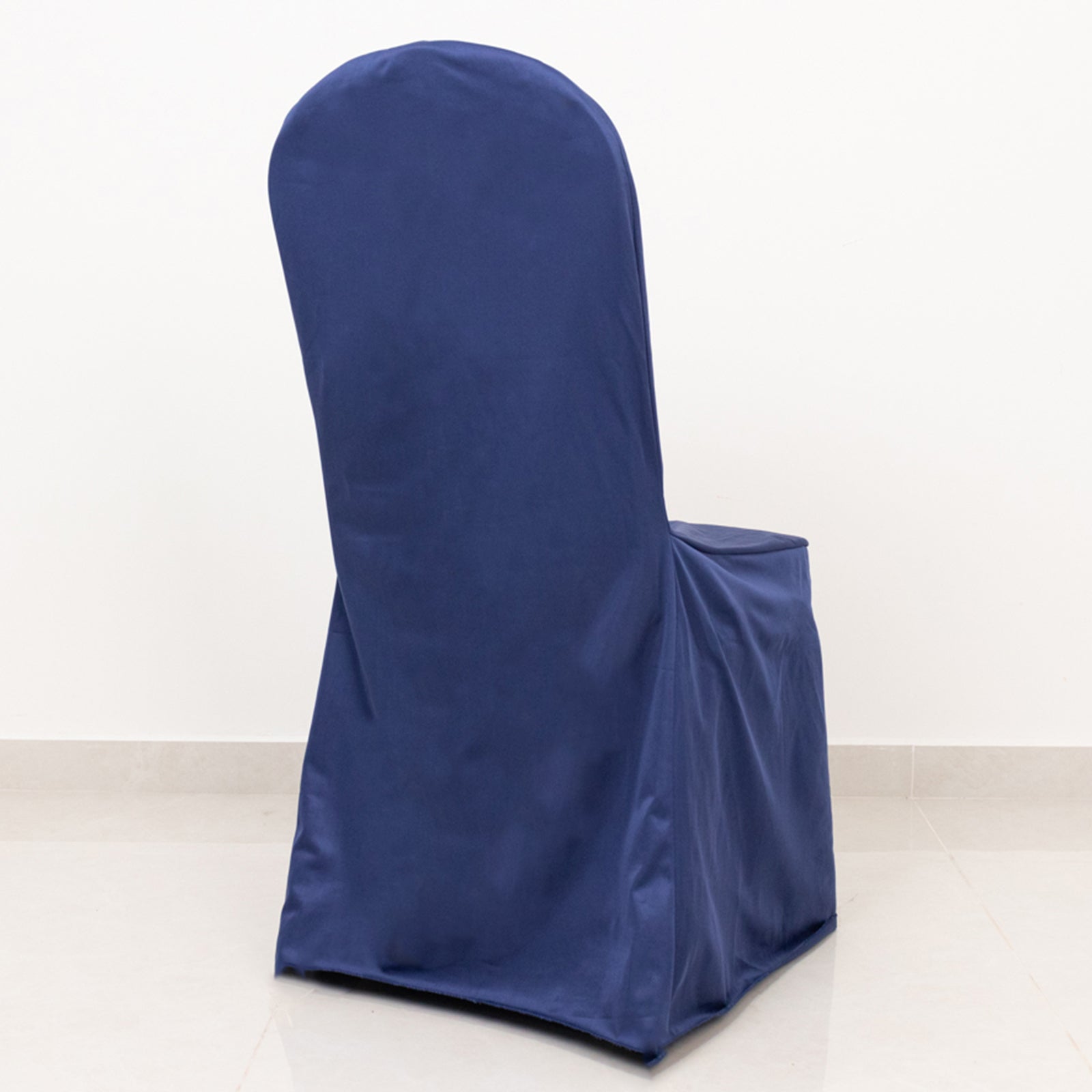 Scuba Stretch Chair Cover Navy Blue for Banquet Chairs Slim Fit Design - Wrinkle Free and Durable Slipcover