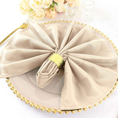 5 Pack Polyester 20"x20" Napkins Nude - Wrinkle Resistant & Easy Care Cloth Napkins