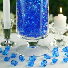 300 Pcs Acrylic Ice Bead Vase Fillers Large Ocean Blue - Stylish DIY Craft Crystals for Event Decor & Wedding Tables