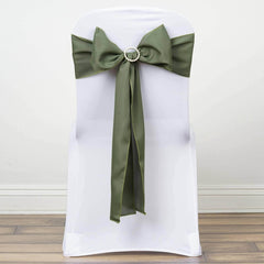 5 Pack Polyester Chair Sashes Olive Green 6"x108"
