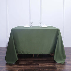 Polyester Square 90"x90" Tablecloth Olive Green - Wrinkle-Resistant & Durable Table Cover