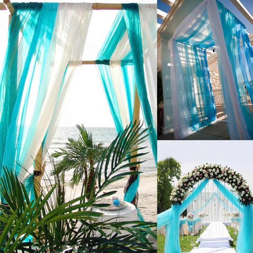 54"x40 Yards Turquoise Sheer Organza Fabric Bolt, DIY Craft Fabric Roll