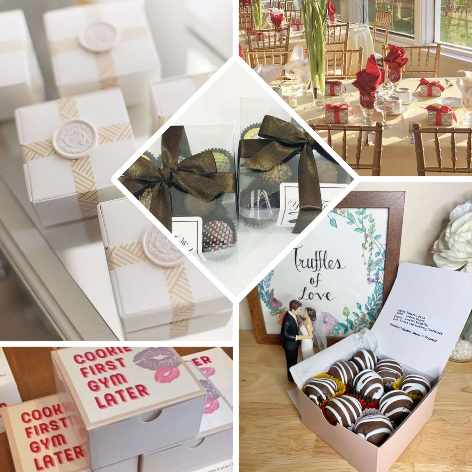 100 Pack White Cake Party Favor Boxes, 4"x4"x2" Cupcake Gift Boxes