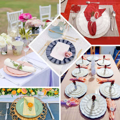 10-Pack Plastic 9" Round Dinner Plates in Gold Glitter with Ruffled Rim - Sturdy Disposable Dinnerware