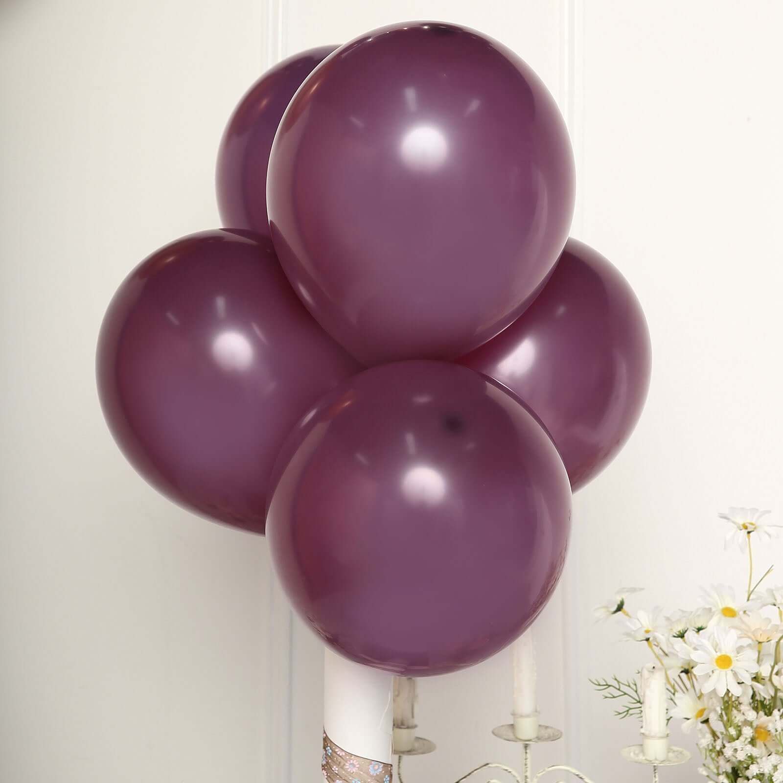 25 Pack 12" Matte Pastel Eggplant Helium or Air Latex Party Balloons