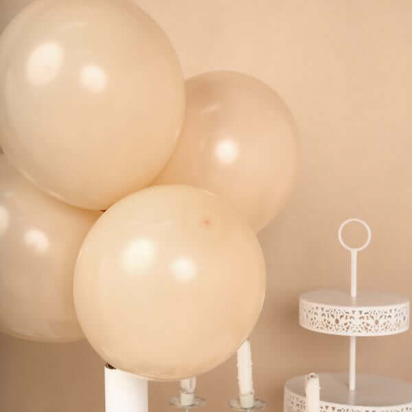 25 Pack 12" Matte Pastel Peach Helium or Air Latex Party Balloons