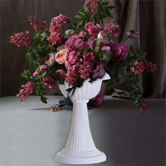4 Pack White Italian Inspired Pedestal Stand Flower Plant Pillar - 22" Tall PVC