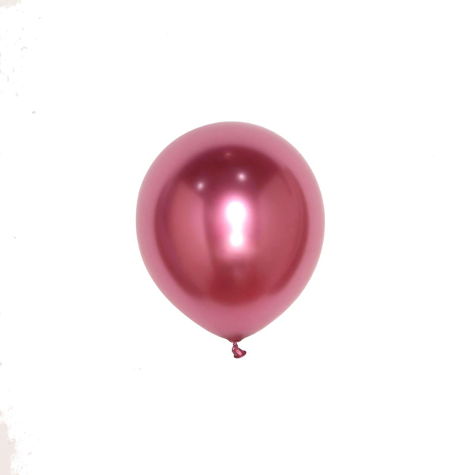 25 Pack 12" Metallic Chrome Pink Latex Helium or Air Party Balloons