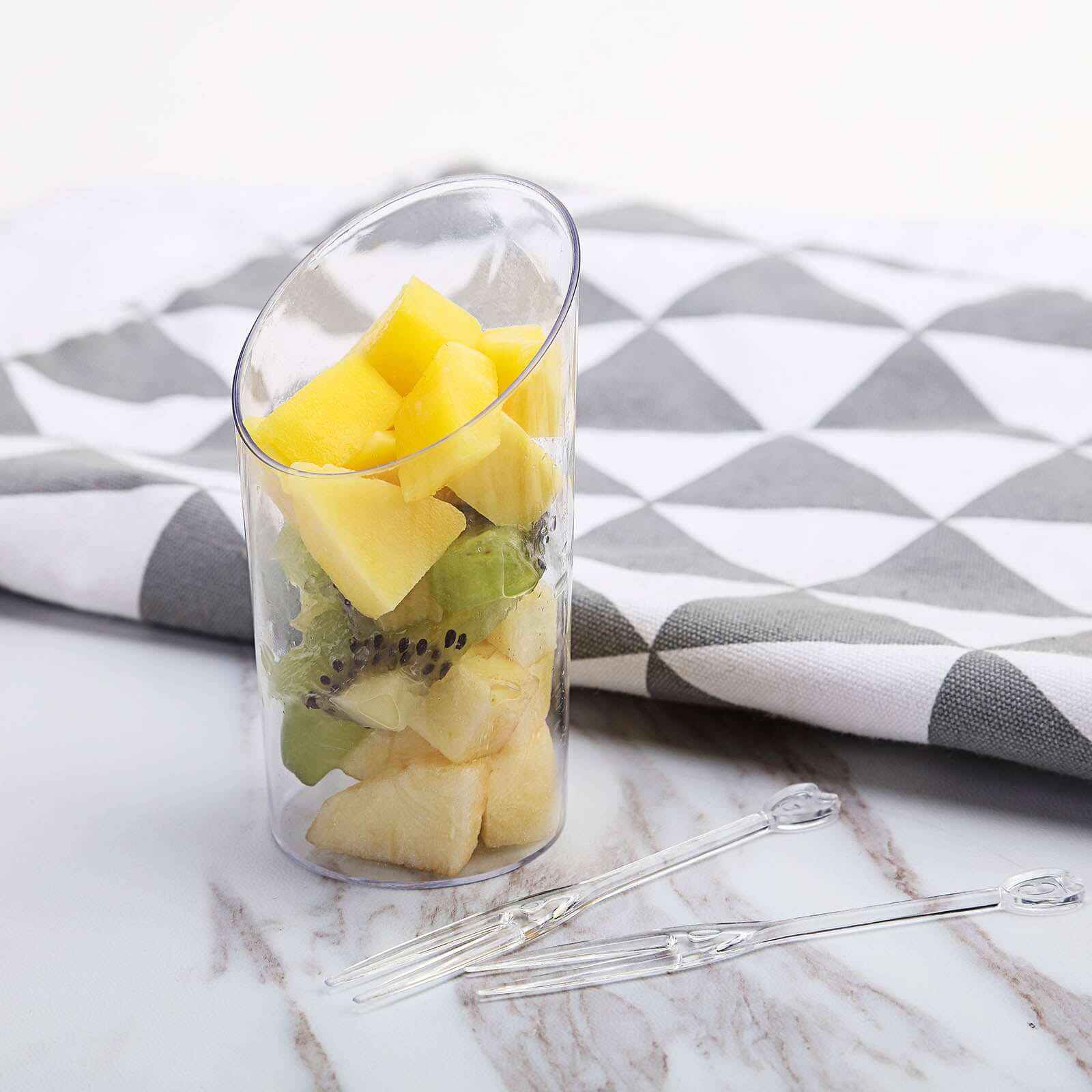 24-Pack Plastic Appetizer Cups Clear Diminutive Flasket - Lightweight Disposable Cups for Treats 3oz