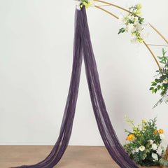 20ft Purple Gauze Cheesecloth Fabric Wedding Arch Drapery, Window Scarf Valance, Boho Decor Arbor Curtain Panel